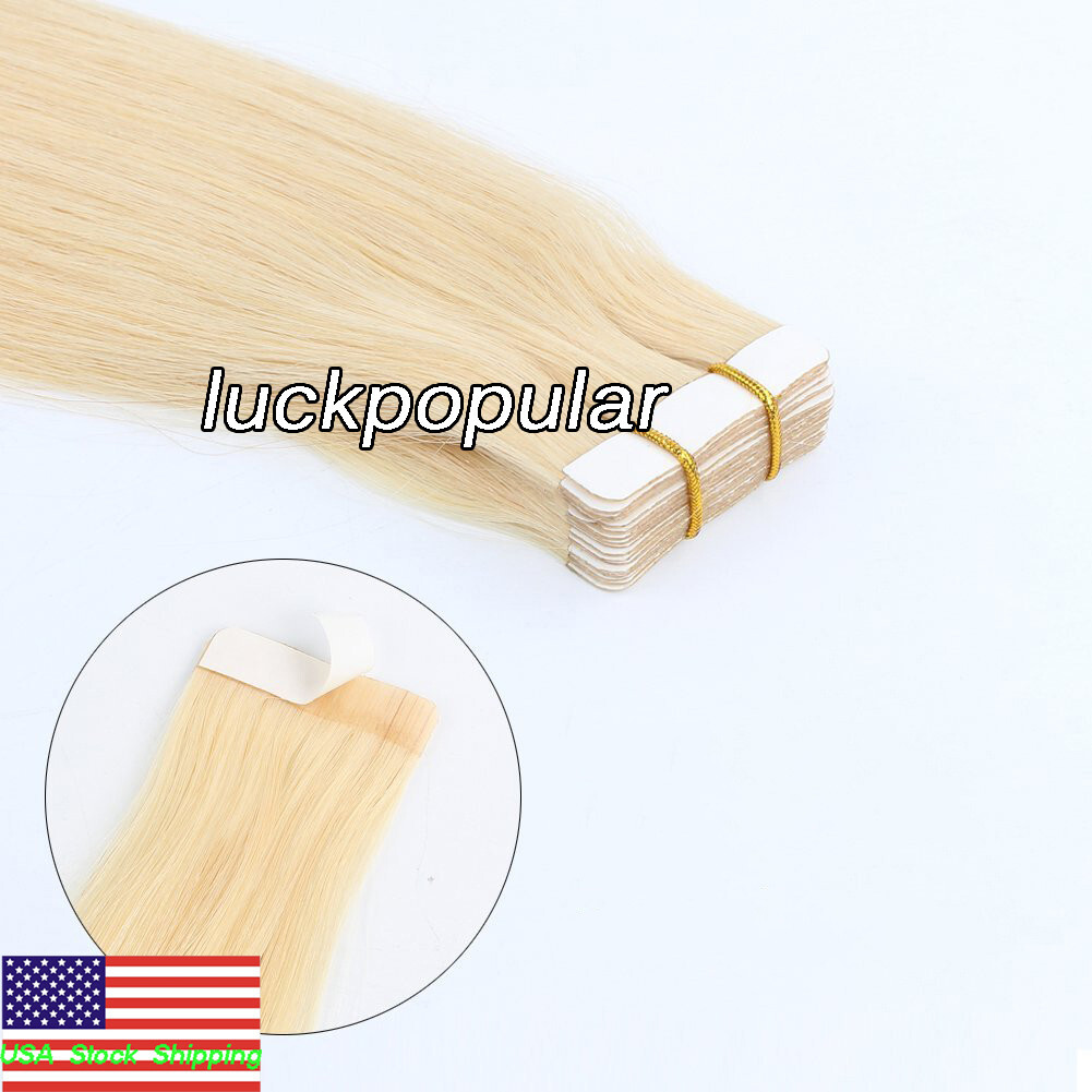 Invisible Tape in Real Human Hair Extensions SkinWeft Adhesive Tape-on Remy Hair