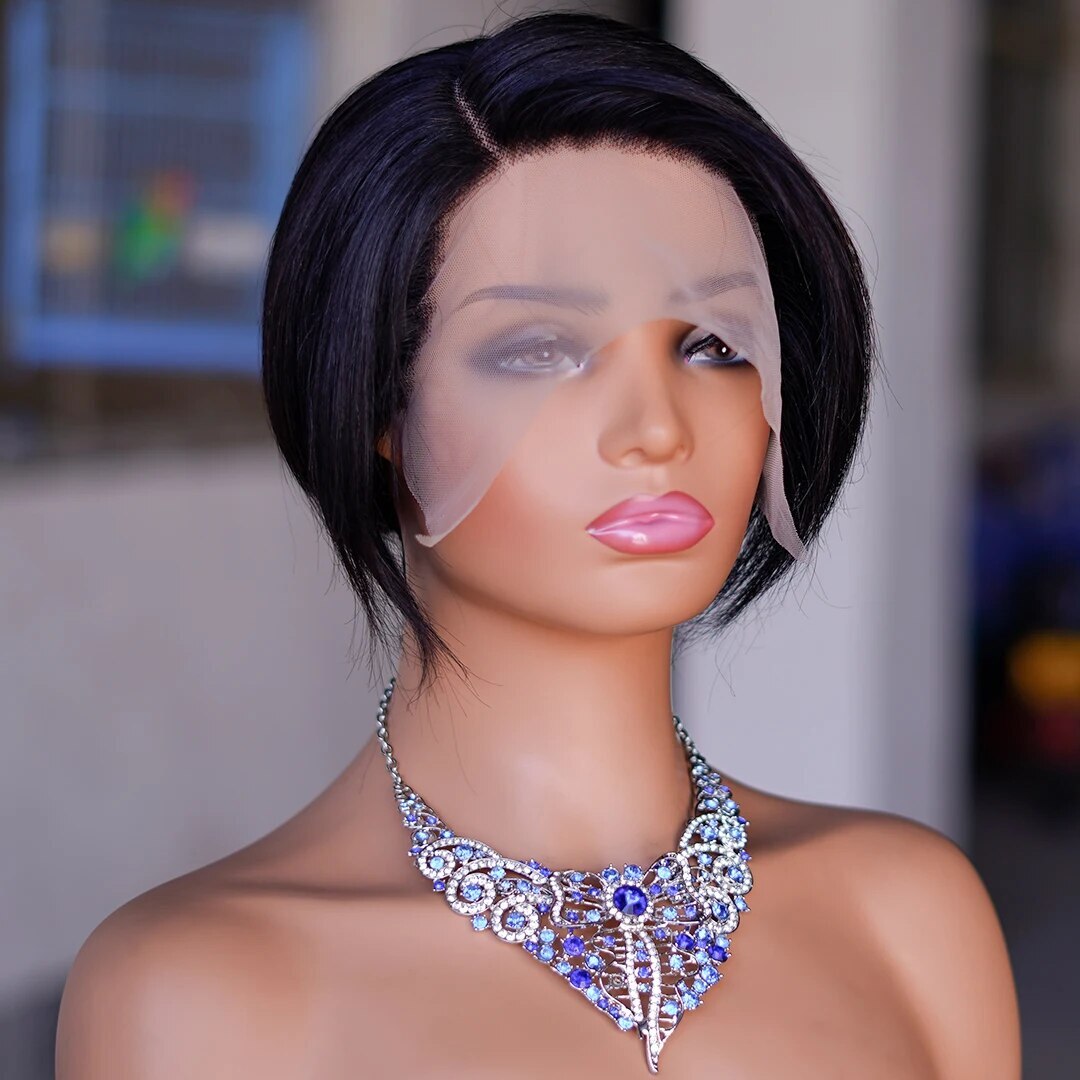 6 Inch Short Bob Wigs Straight Bob Wig 13x4x1 Side Part Bowl Cut Bob for Women