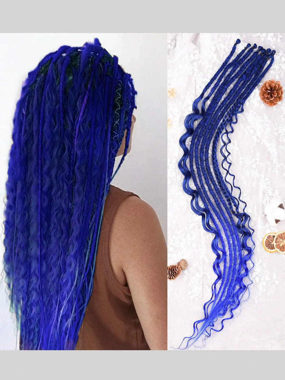 3 In 1 Mixed Hippie Single Ended Dreadlocks Synthetic Hair Extensions for Women