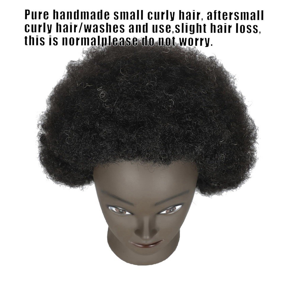 100% African Mannequin Head Human Hair 4A Afro Curly Cosmetology Manican 10 Inch