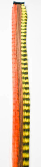 4 for 20 Halloween fall hair feather extension clip ins – yellow, orange, mocha