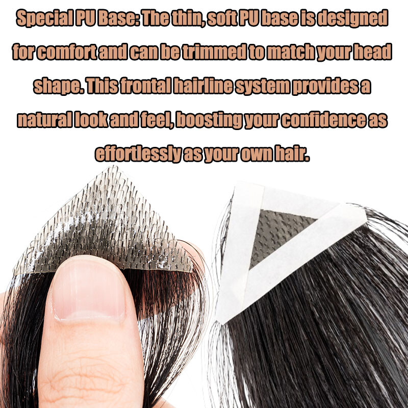 100% Human remy Hair Bald Spot Patch Toupee Forehead Hairpiece Hair Replacement