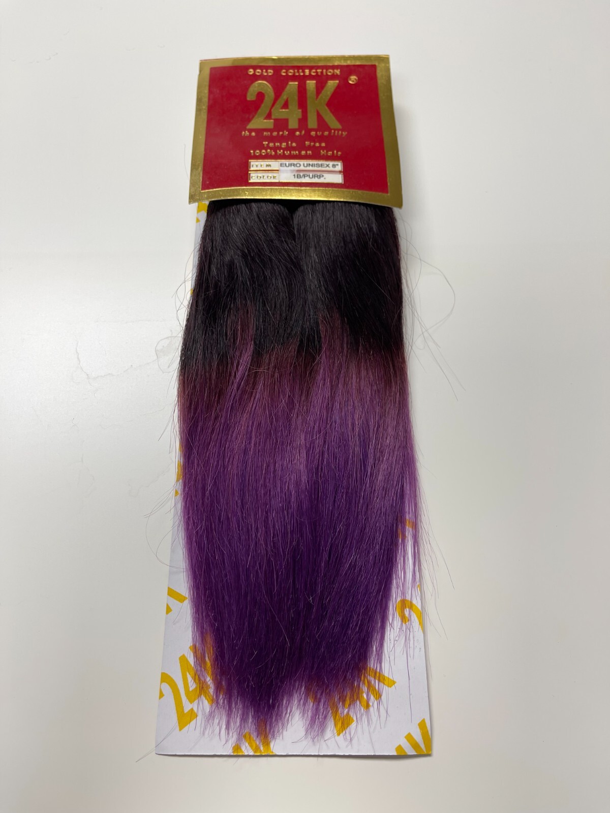 100% Human Hair Wig Tangle Free European 8” Straight Green Orange Purple Pink