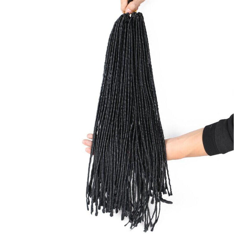 20″ Soft Thin Dreadlocks Crochet Braids Twist Faux Locs Crochet Hair Extensions