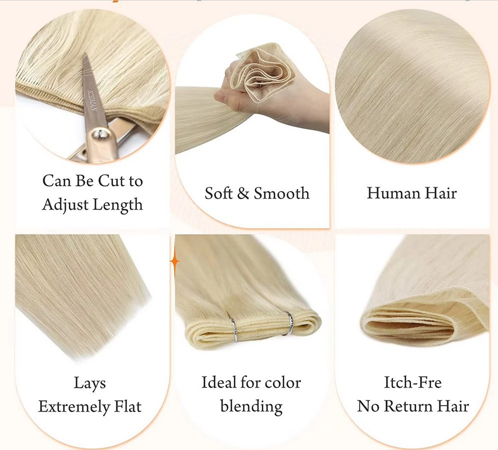 Virgin Hair Can Be Cut-Genius Weft 100% Virgin Remy Human Hair Extensions 100g