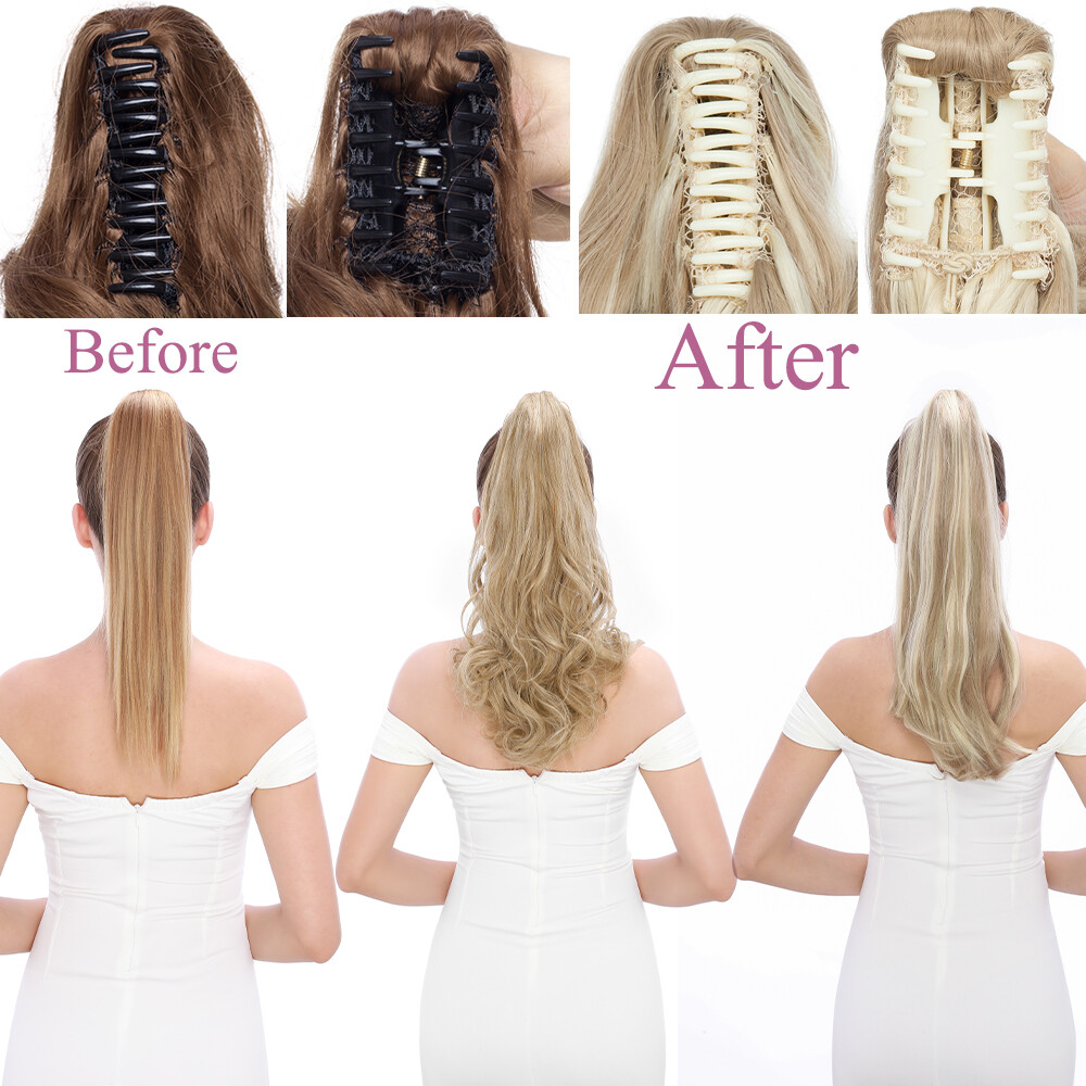 Long Thick Pony Tail Claw Clip in Hair Extensions Ponytail Hairpiece AS human US