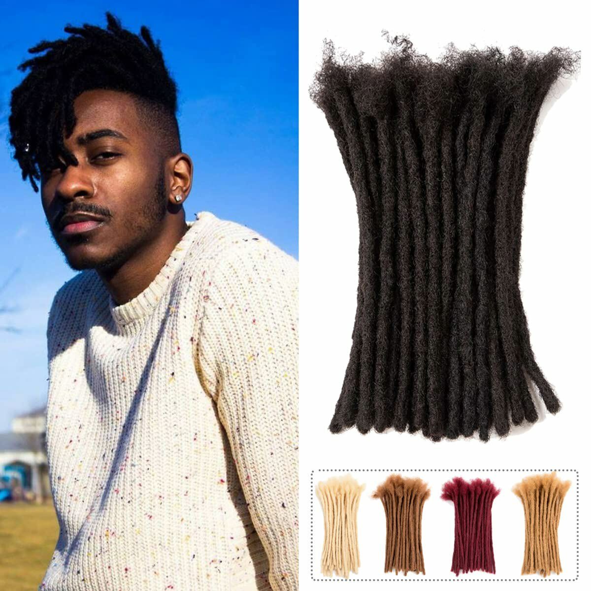 Handmade Dreadlocks 100% Human Hair Loc Extensions Crochet Braiding Women Men