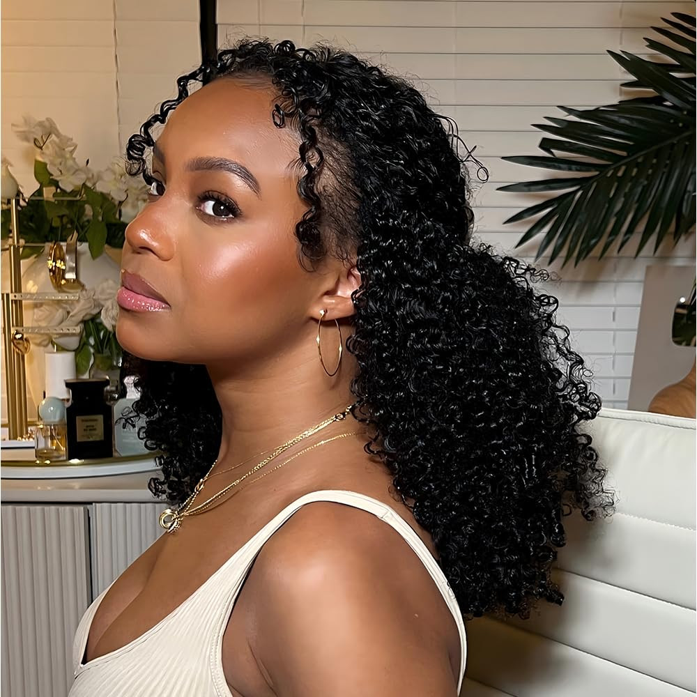Afro Kinky Curly Knotless Pre-Separated Crochet Hair Extensions Kinky Curly Feat