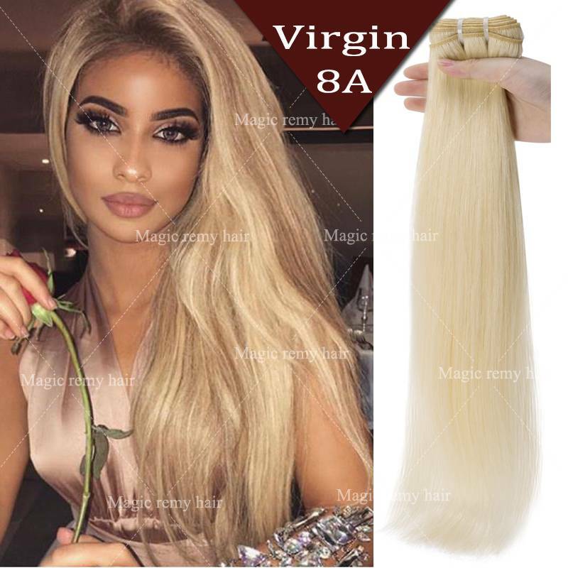 BLONDE #60 #613 Brazilian Virgin 100% Remy Human Hair Straight Bundles 300g Weft