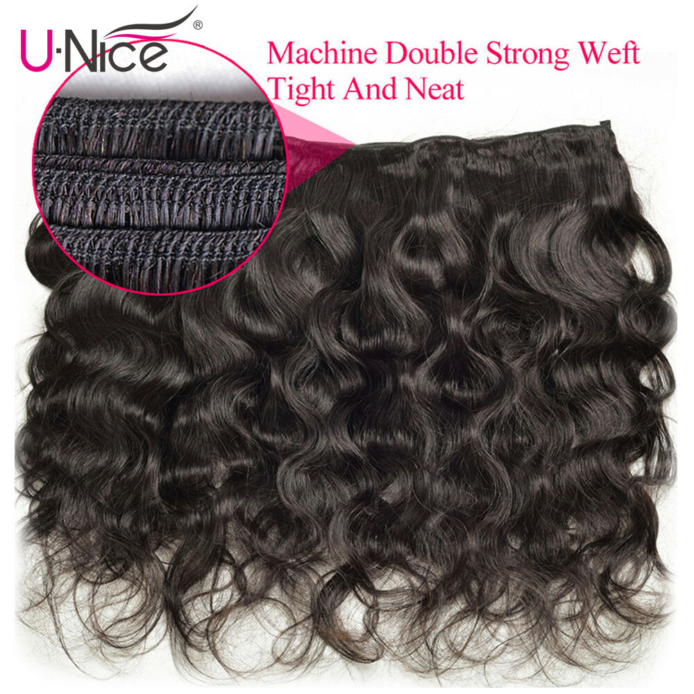 UNice Hair Indian Body Wave Bundles Human Hair Extensions Weaves Double Wefts US