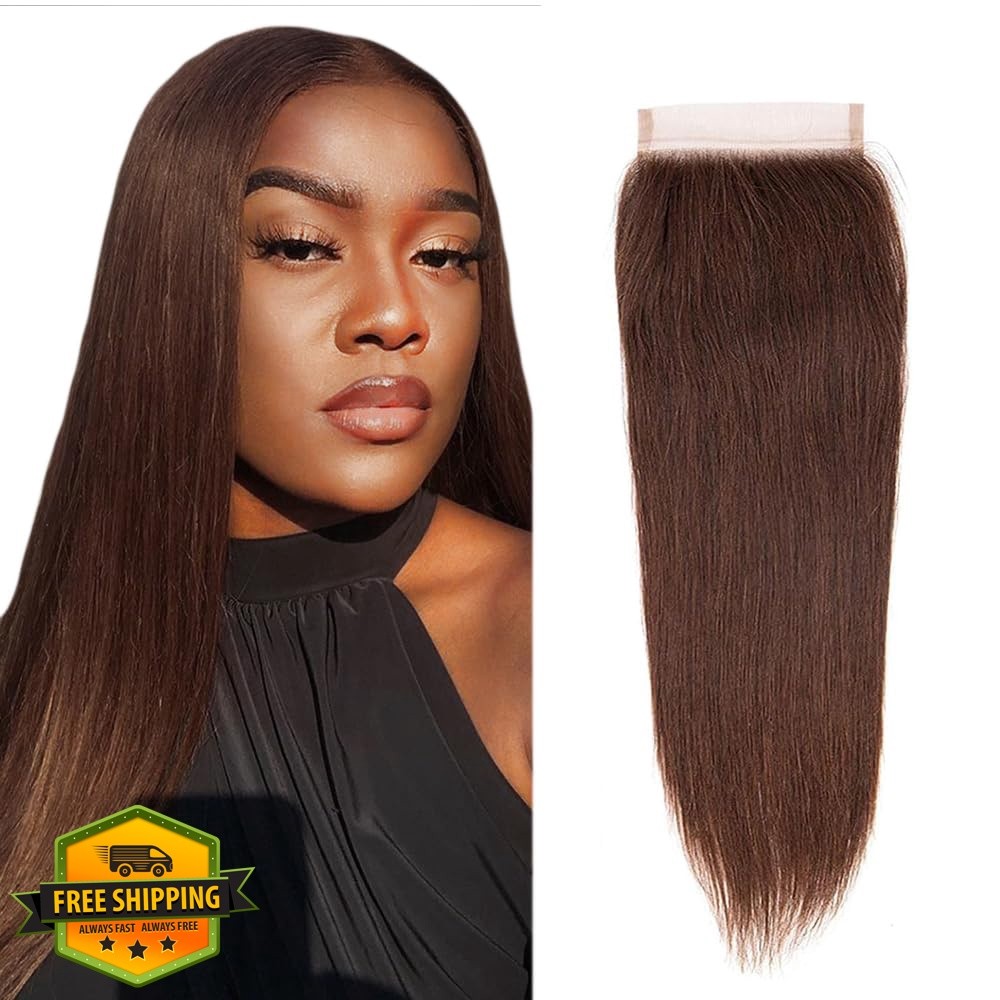 FuivJuix 4×4 HD Lace Closure 10 Inch #4 Brown Straight