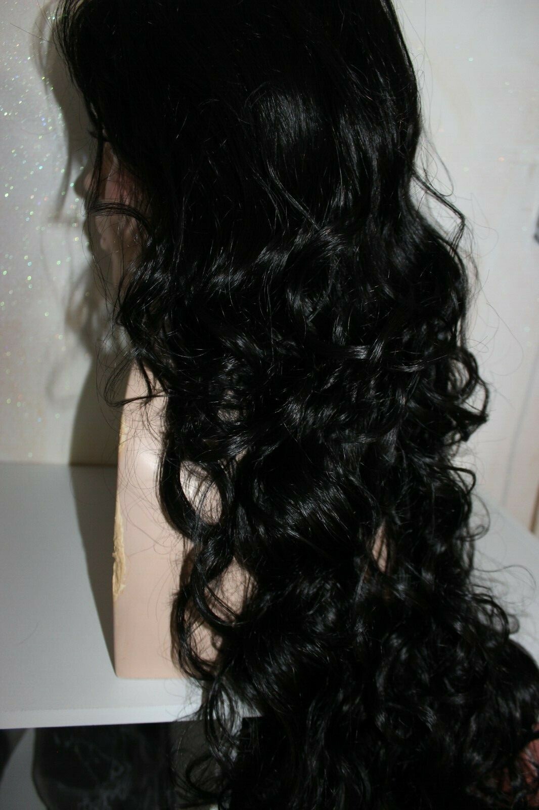 Wig Pro Collection Synthetic Long Wavy Wig 32 inches Bianca in black brown 1b