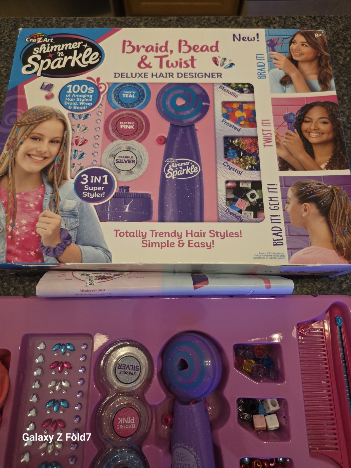 Shimmer n Sparkle Braid Bead Twist Deluxe Hair Designer for Kids 3 in 1 Styler