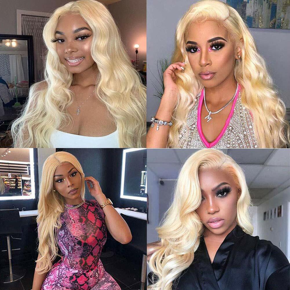 613 Blonde Human Hair 3 Bundles Brazilian Body Wave Weave Extensions 50G Per USA