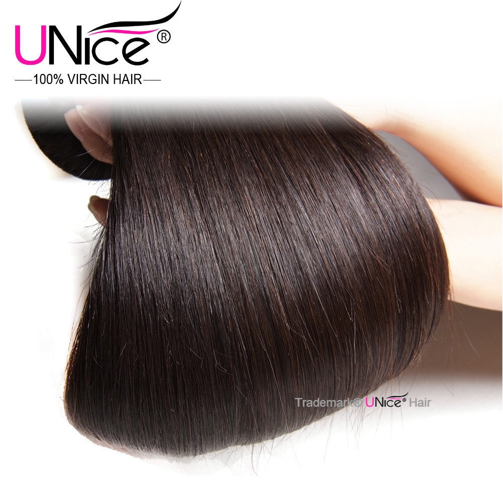 UNice Hair Malaysian Straight Bundles Human Hair Weaves Virgin Hair Extension US