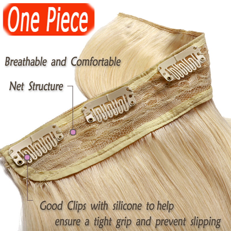 THICK ONE PIECE CLIP IN HUMAN HAIR EXTENSIONS REAL REMY HAIR 14″16″18″20″22″24″