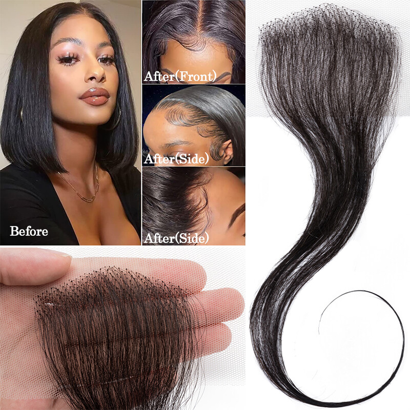 Lace Edges Baby Hair 100% Virgin Human Hair Fake Edges Reusable Hairline Pieces