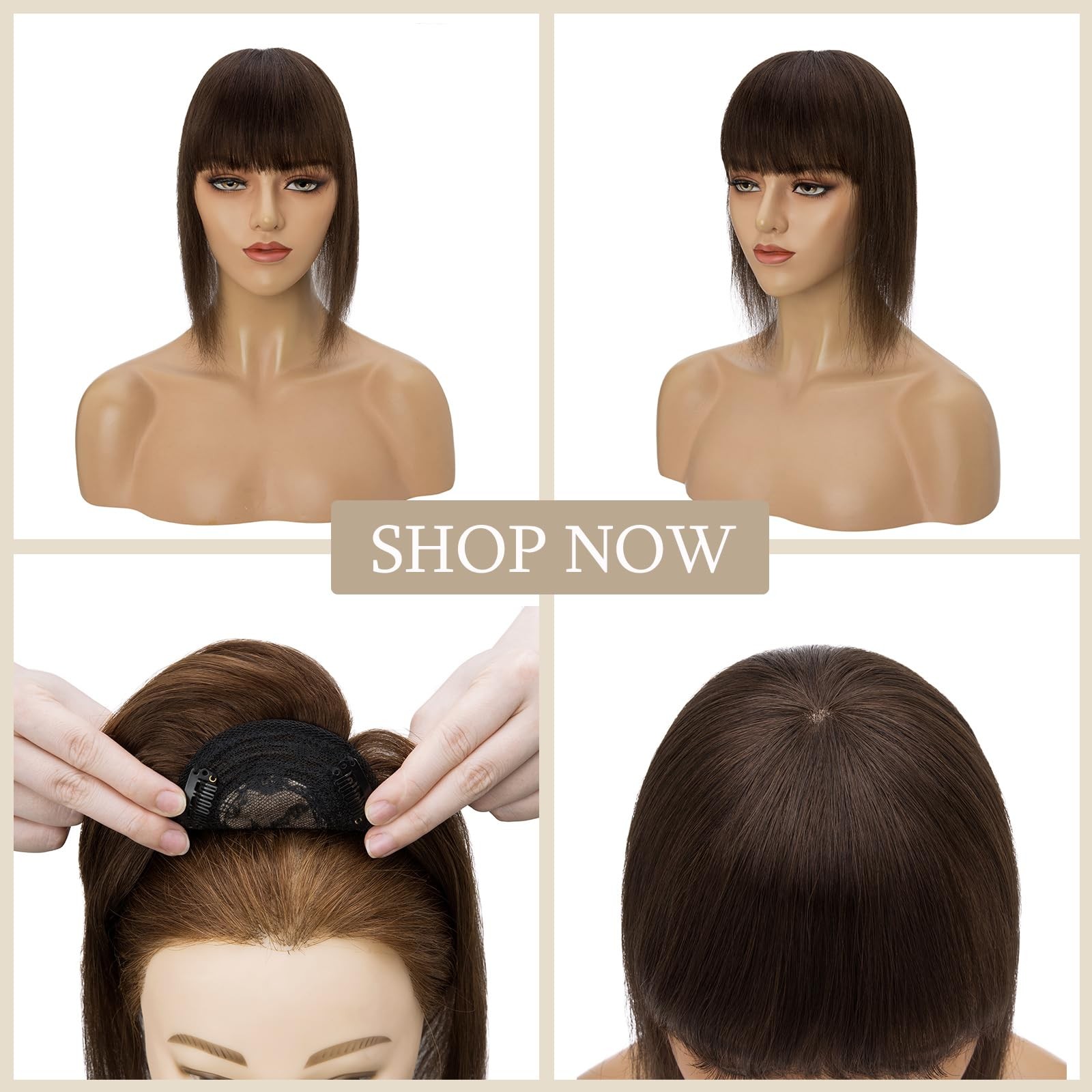 My-Lady Top Hairpieces For Womem Bangs Natural Mono Base Topper 100 Real Human