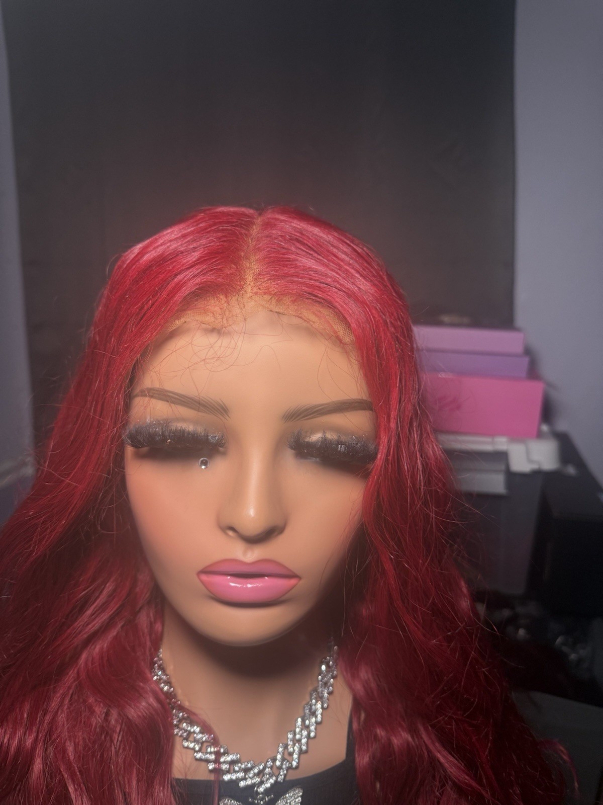 Cherry Burgundy Vivid Red Human Hair Wig