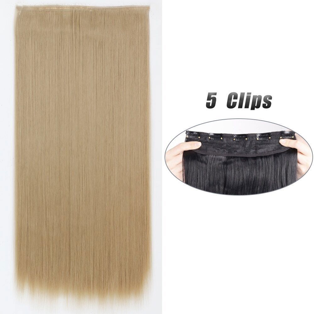 Synthetic 5Clip In Hair Extensions Long Straight Hairstyle 80CM Natural FakeHair