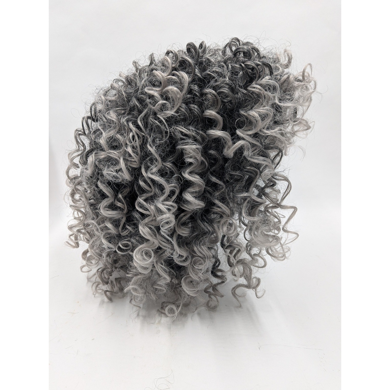 More Charming Short Curly Grey Wig Salt and Pepper Synthetic Afro Kinky Hair
