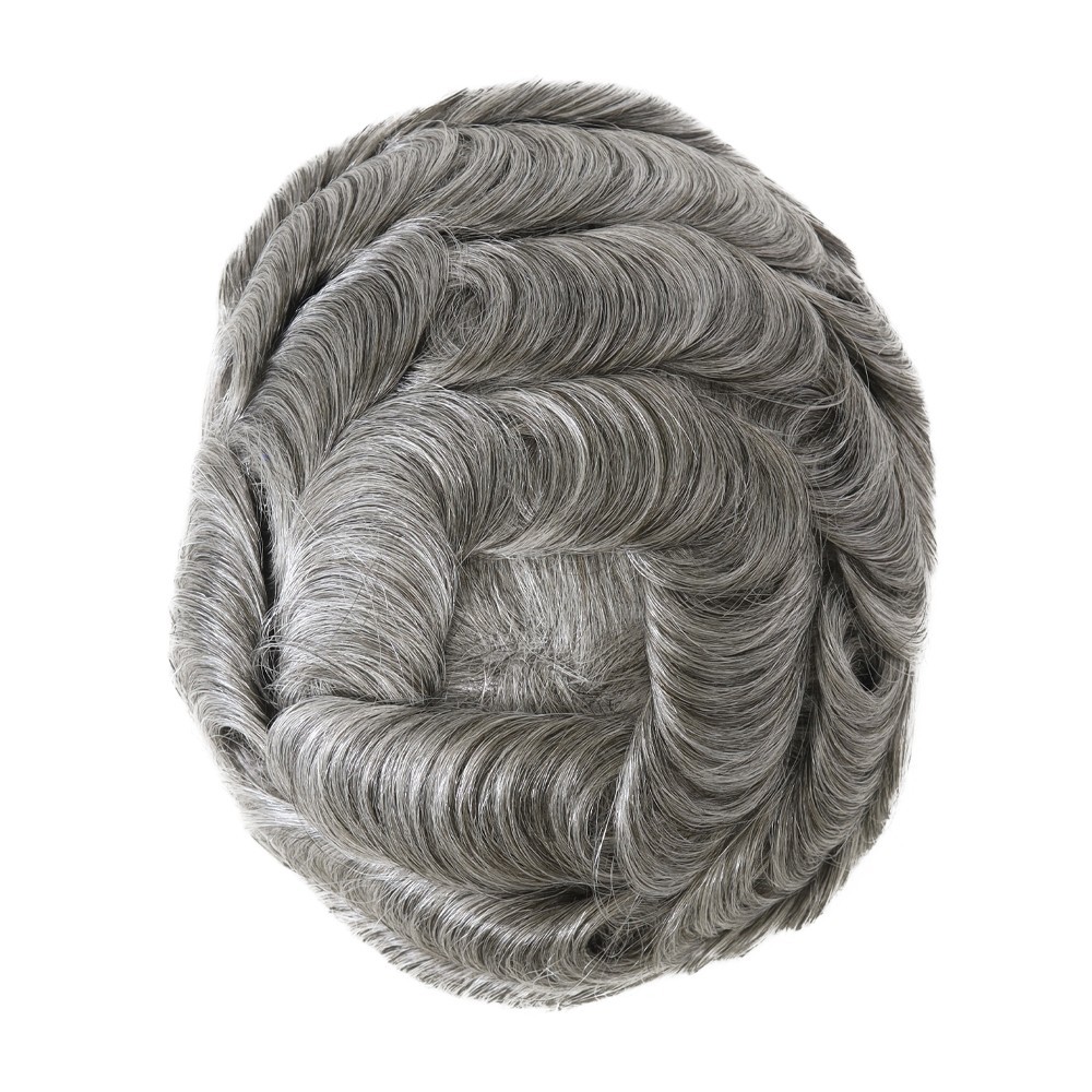 Swiss Lace Toupee For Men Human Hair Replecement System Natural Gent Hairpieces