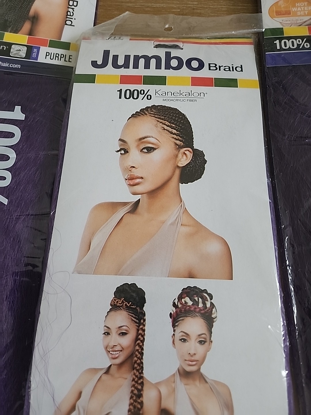 Jumbo Braid Synthetic Braid 100% Kanekalon48″ 3purple 2 Blue Hair Afri Naptural