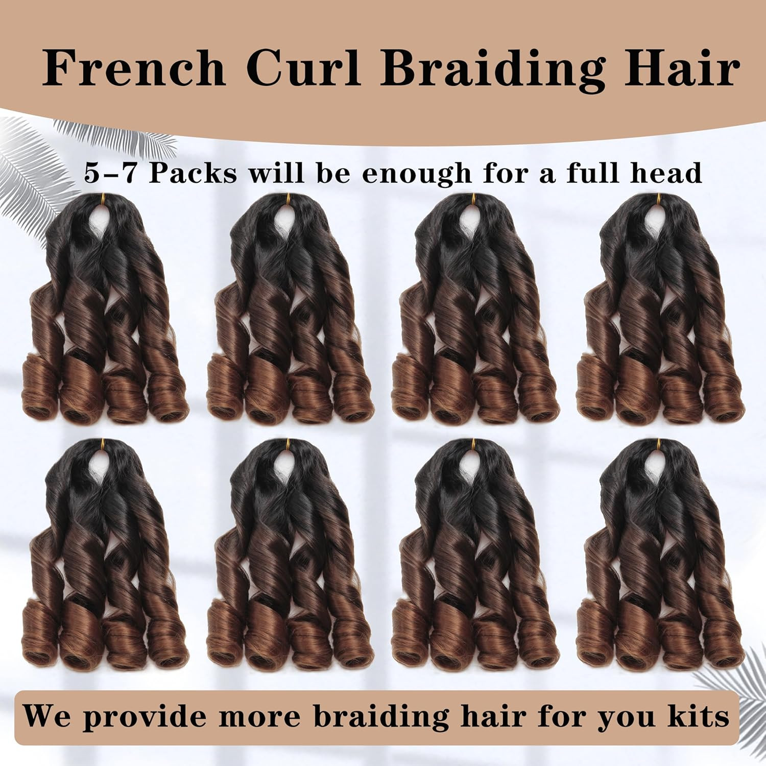 French Curl Braiding Hair 12Inch 8Packs French Curl Crochet Braids Short Curl…