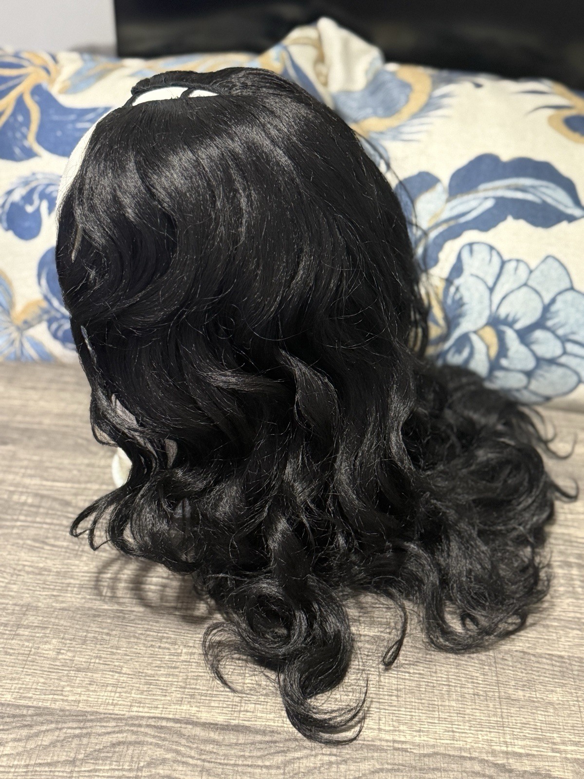 V Part Yaki Curly Wig Layered Wavy Synthetic Half Wig Glueless