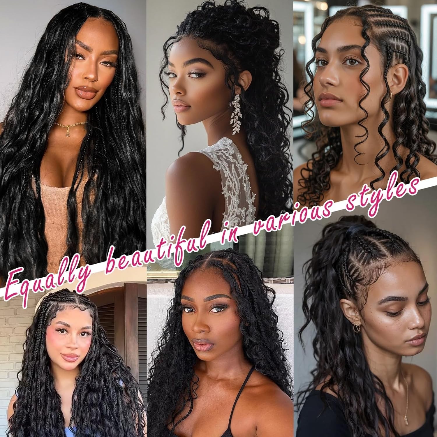 22-24″ 60g Human Hair Crochet Deep Wave for Black Women Miracle Knots 30 Strands