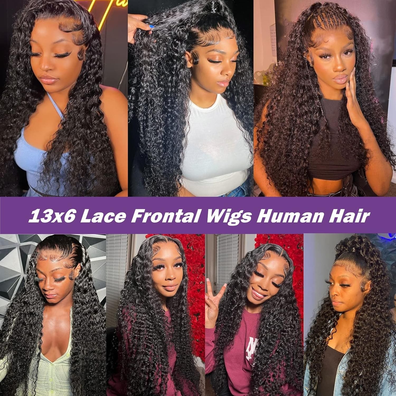 Glueless 13×6 Deep Wave Lace Front Wig – 180% Density Human Hair, 22 Inch