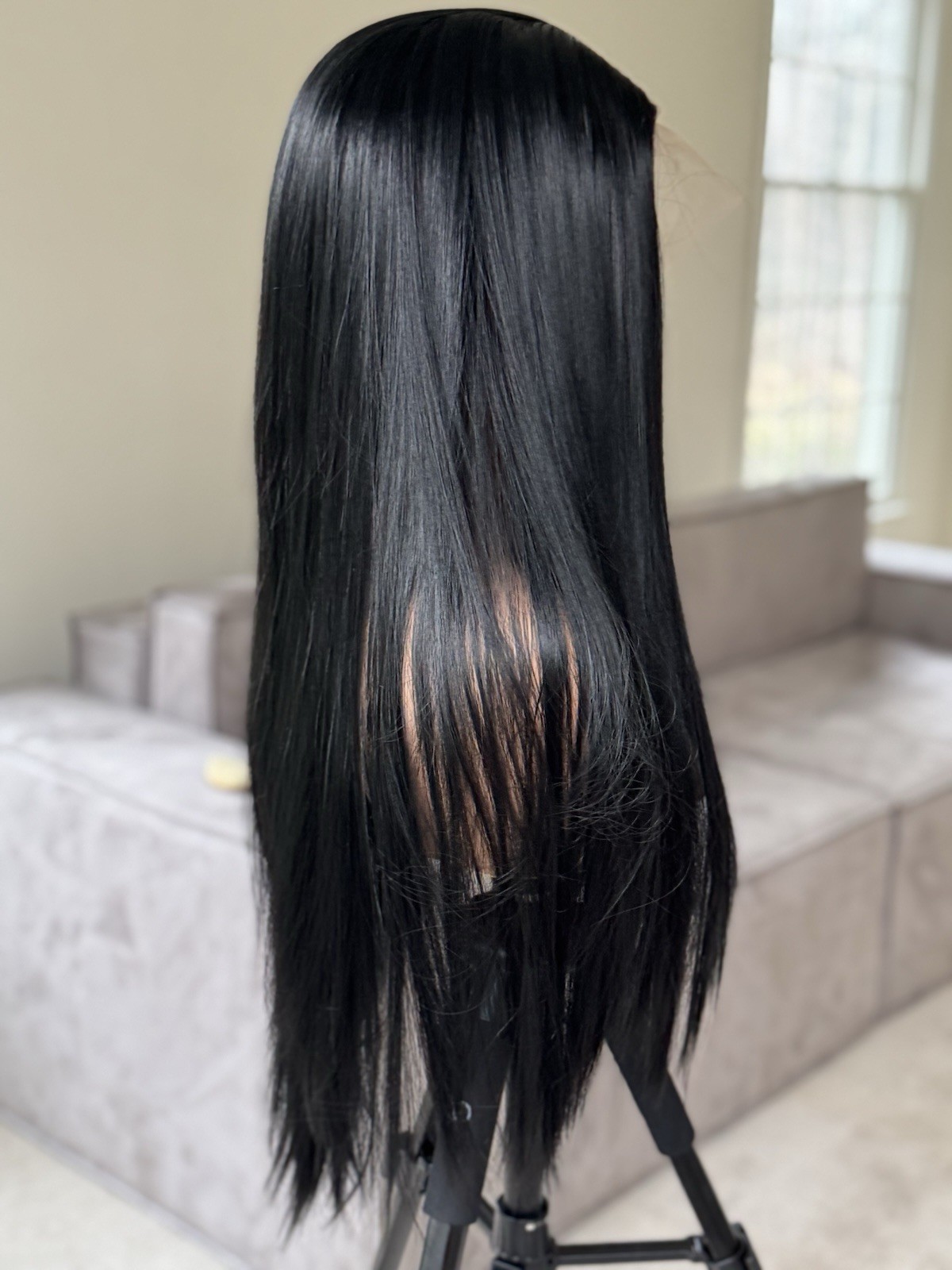 200% Density Straight Lace Front Wig – HD Transparent Lace – Human Hair Look