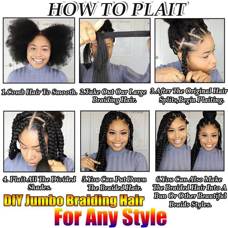 24″Jumbo Afo Crochet Braiding Hair Box Twist Braided Hair Extensions For Woman