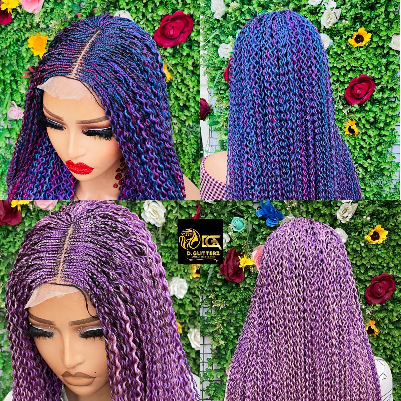 WATERMELON BRAIDED WIG ON 2*4 LACE CLOSURE 35″