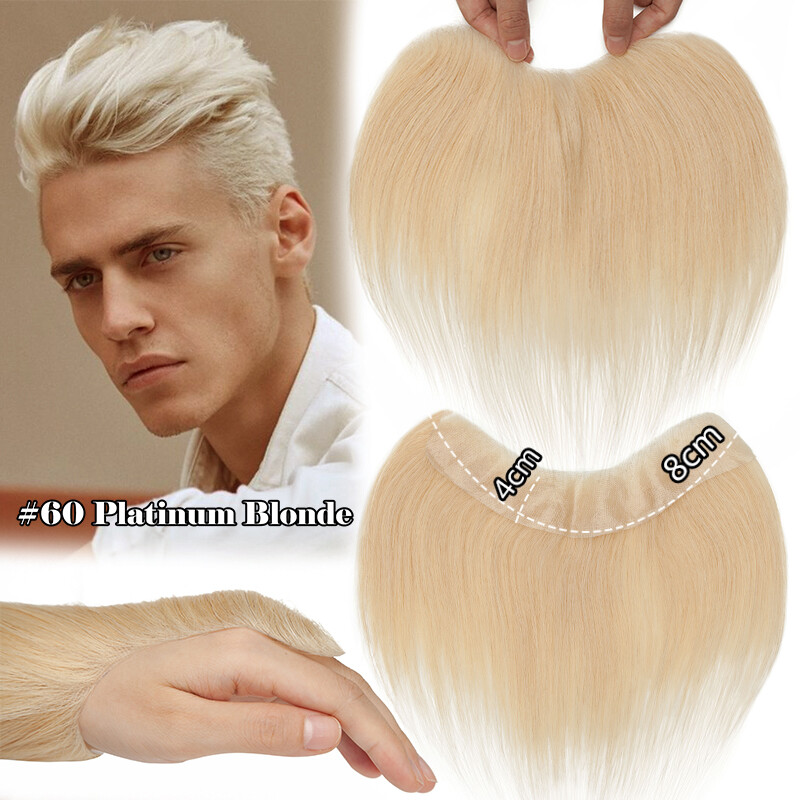 Mens Human Hair Injected Replacement System Toupee Remy Hair Piece PU LACE MONO