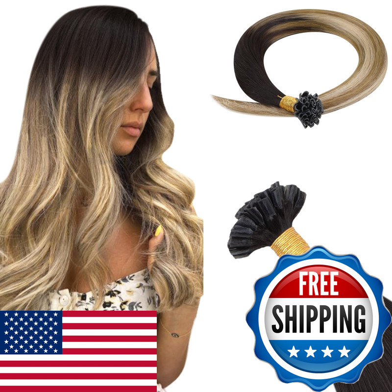Hotbanana U Tip Hair Extensions 16 Inch 50G 50S Dark Brown To Light Brown And