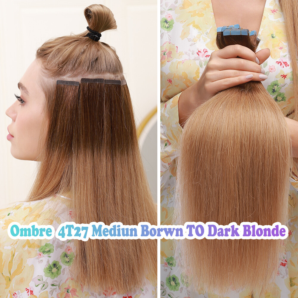 150g Seamless Tape In Skin Weft 100% Remy Human Hair Extensions Women Clearance