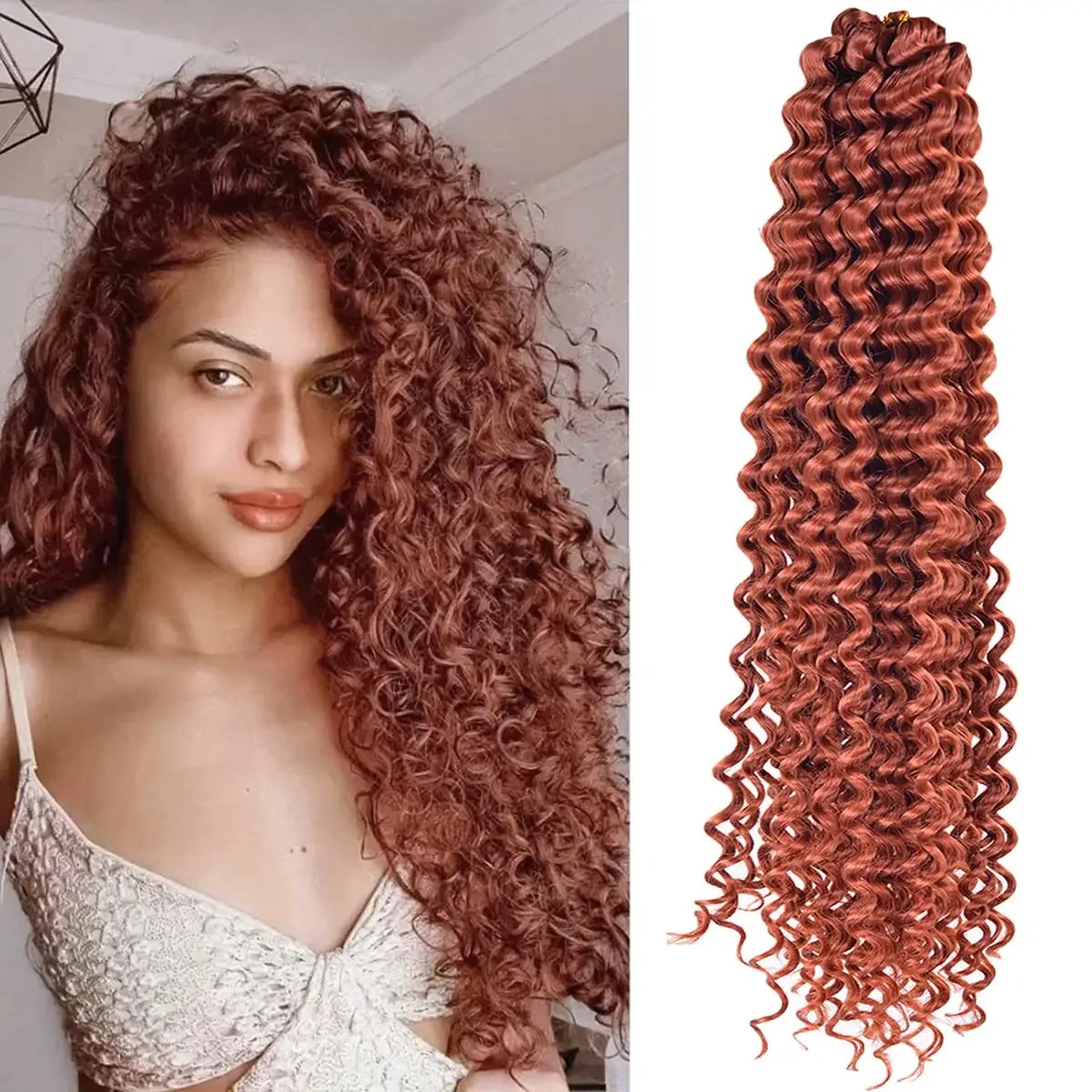 Ocean Wave Crochet Hair 28Inch Ariel Curly Synthetic Loose Deep Wave Braiding
