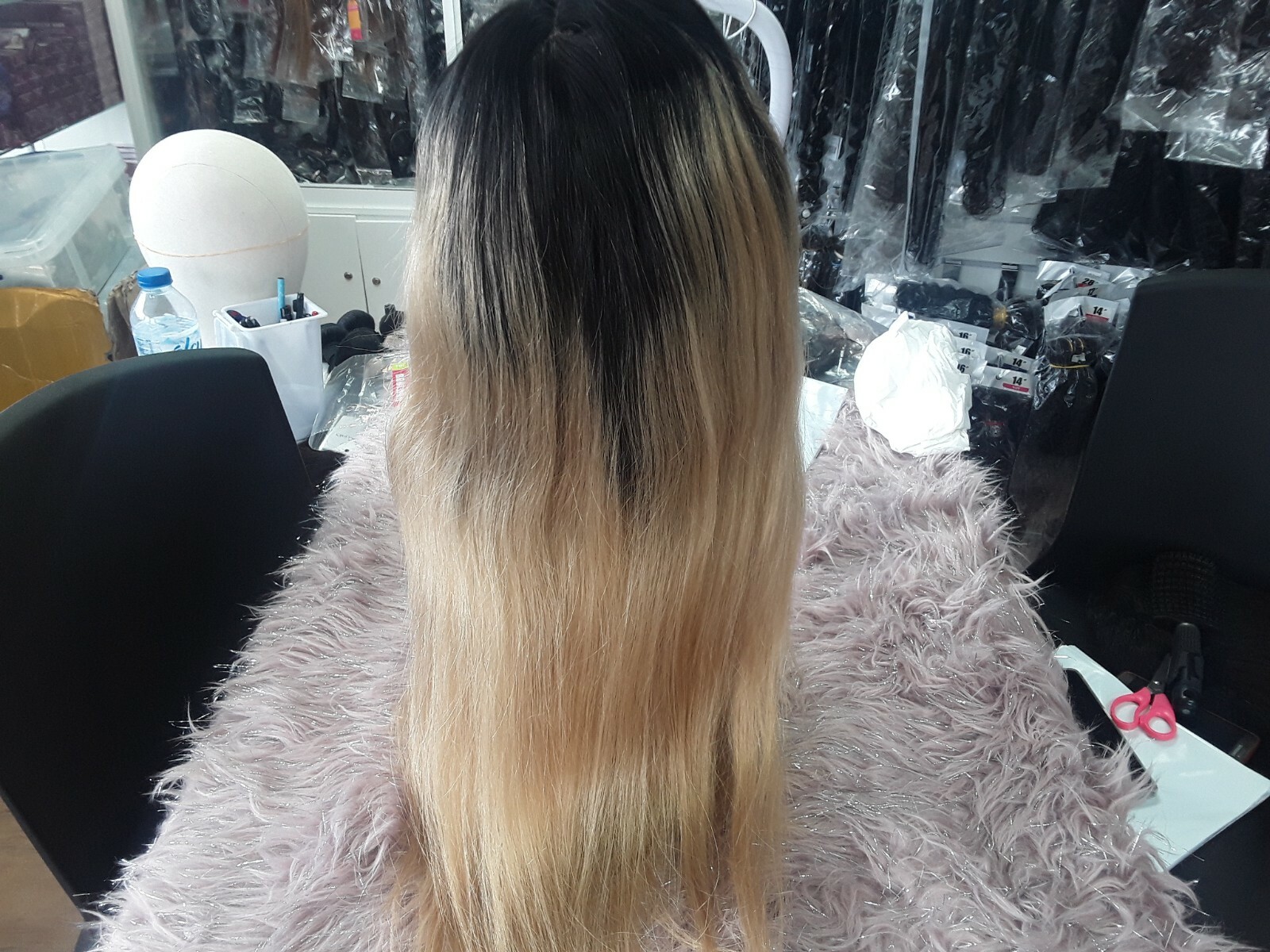 12A 24INCH BRAZILIAN GLUELESS SILK BASE TOP FULL LACE WIG 180% STRAIGHT 1b#/27#