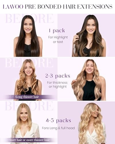 Nano Bead Hair Extensions Ombre Light Brown to Ash Blonde Real Human Hair 18