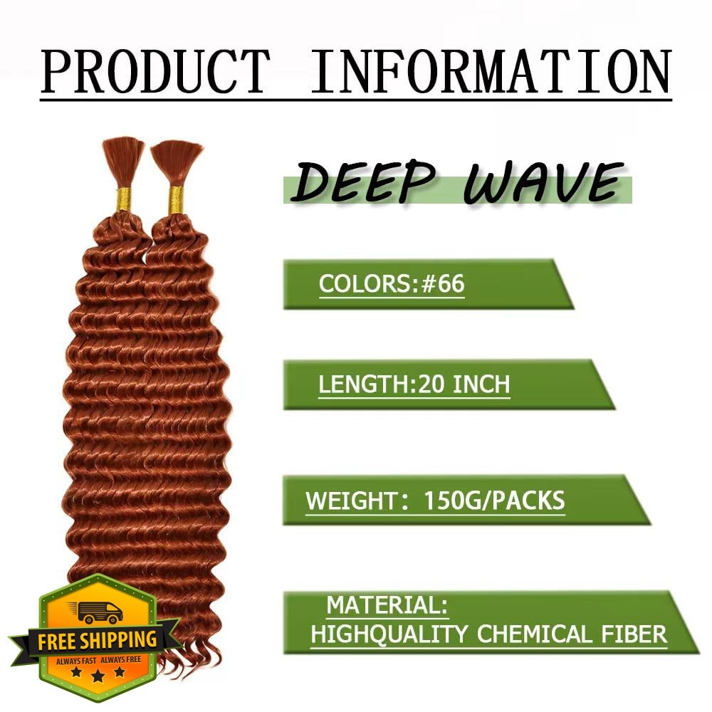 MOCCWOM Deep Wave Braiding Hair #66 20 Inch 2 Bundles