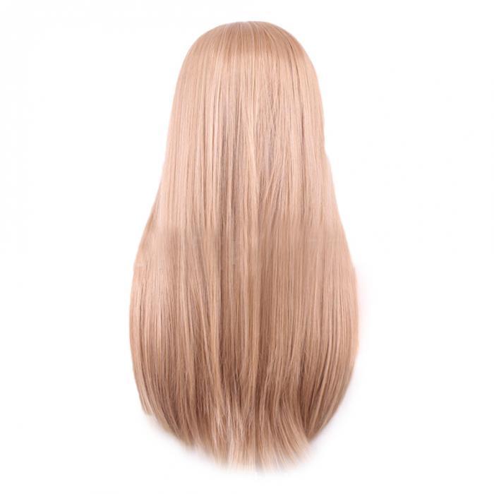 Custom Natural Auburn Strawberry Blonde Long Straight Womens Hair Wig Highlights