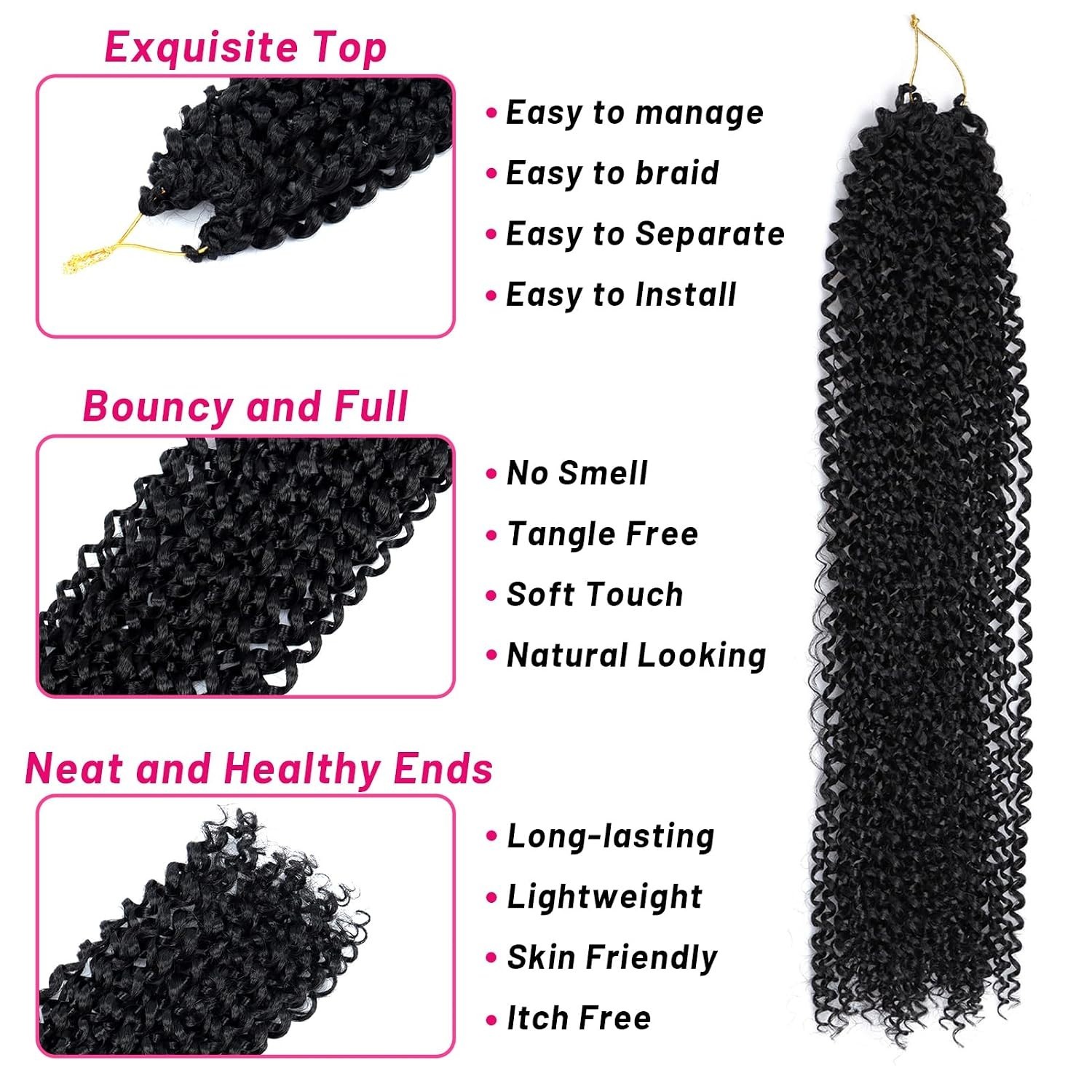 Boho Style Spring Twist Crochet Braids – 7 Packs