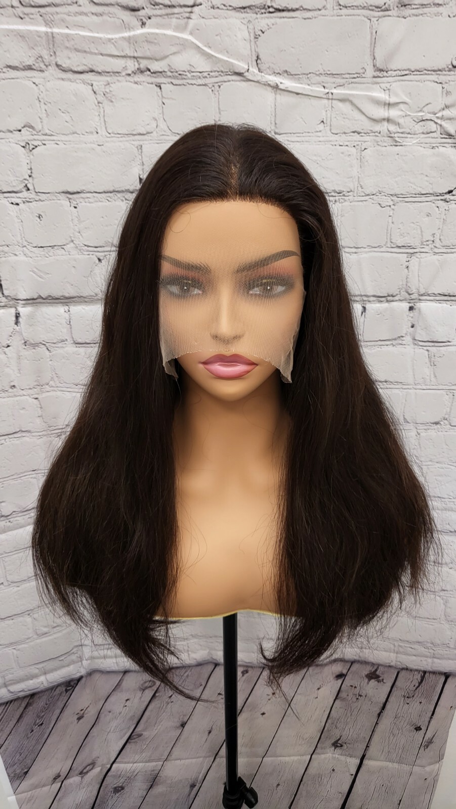 Unprocessed 100% Brazilian Human Hair lace wig ear to ear hand tie natural black
