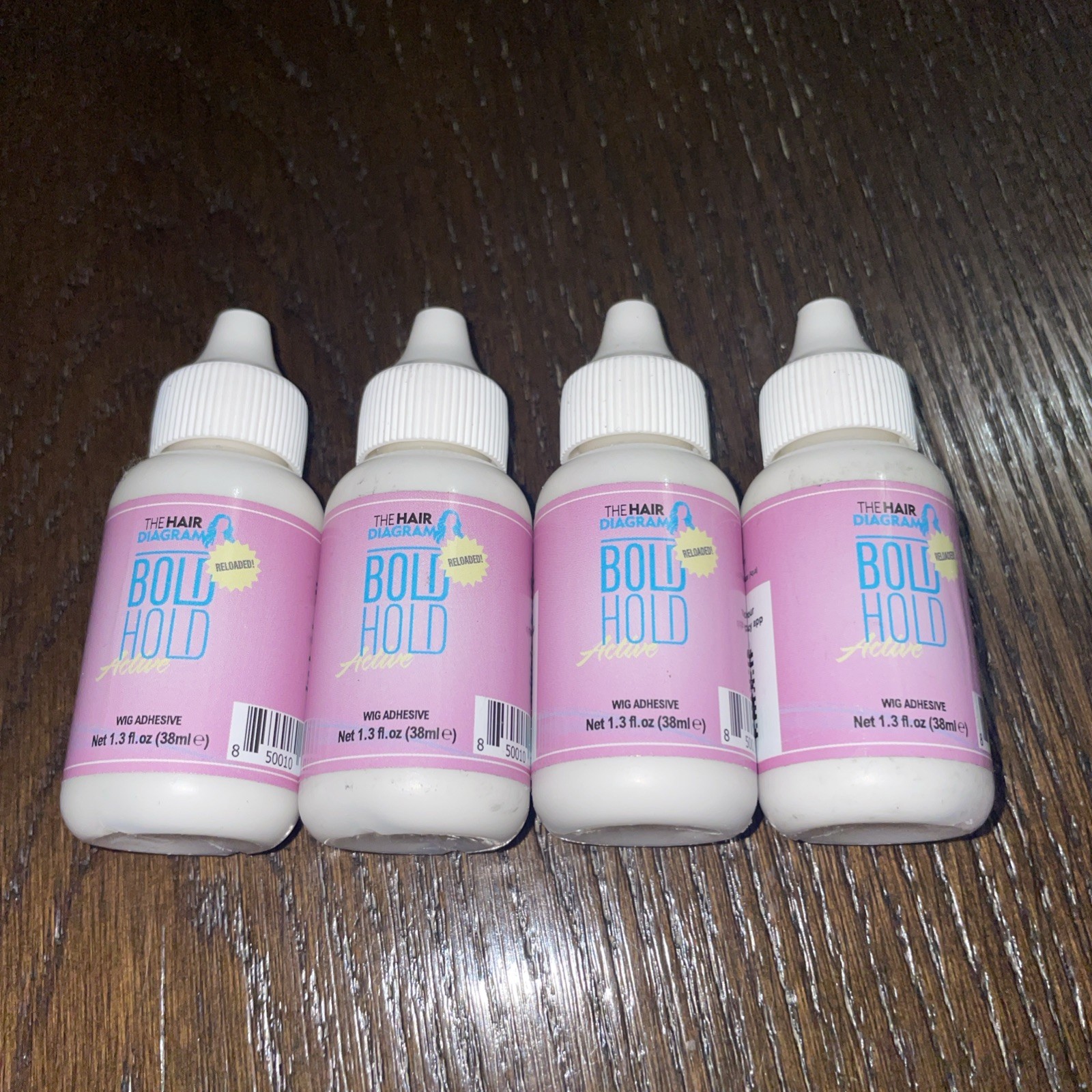 4 Pk The Hair Diagram Bold Hold Active Reloaded Lace Wig Glue, Strong Hold 1.3oz