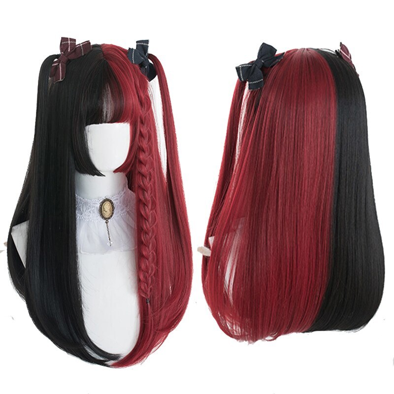 Synthetic Women’s Halloween Wig Cute Wig Black Purple Blonde Red Pink Blue
