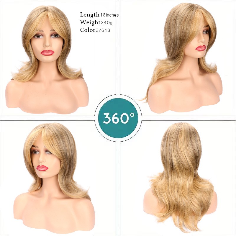 12 Inch Blonde Inverted Bang Bob Synthetic Wig for Women Natural Daily Full