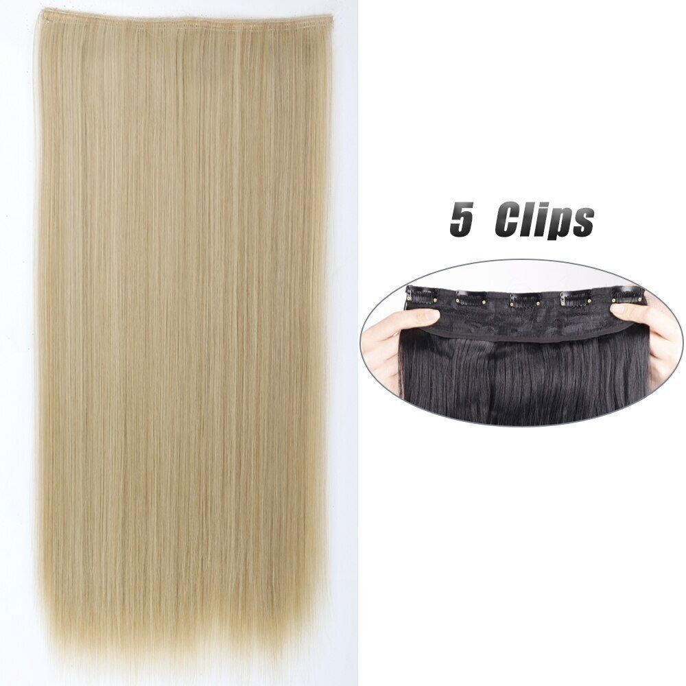 Synthetic 5Clip In Hair Extensions Long Straight Hairstyle 80CM Natural FakeHair