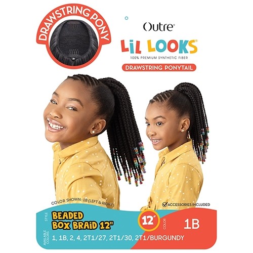 Ponytail for kids – BEADED BOX BRAIDS 12″