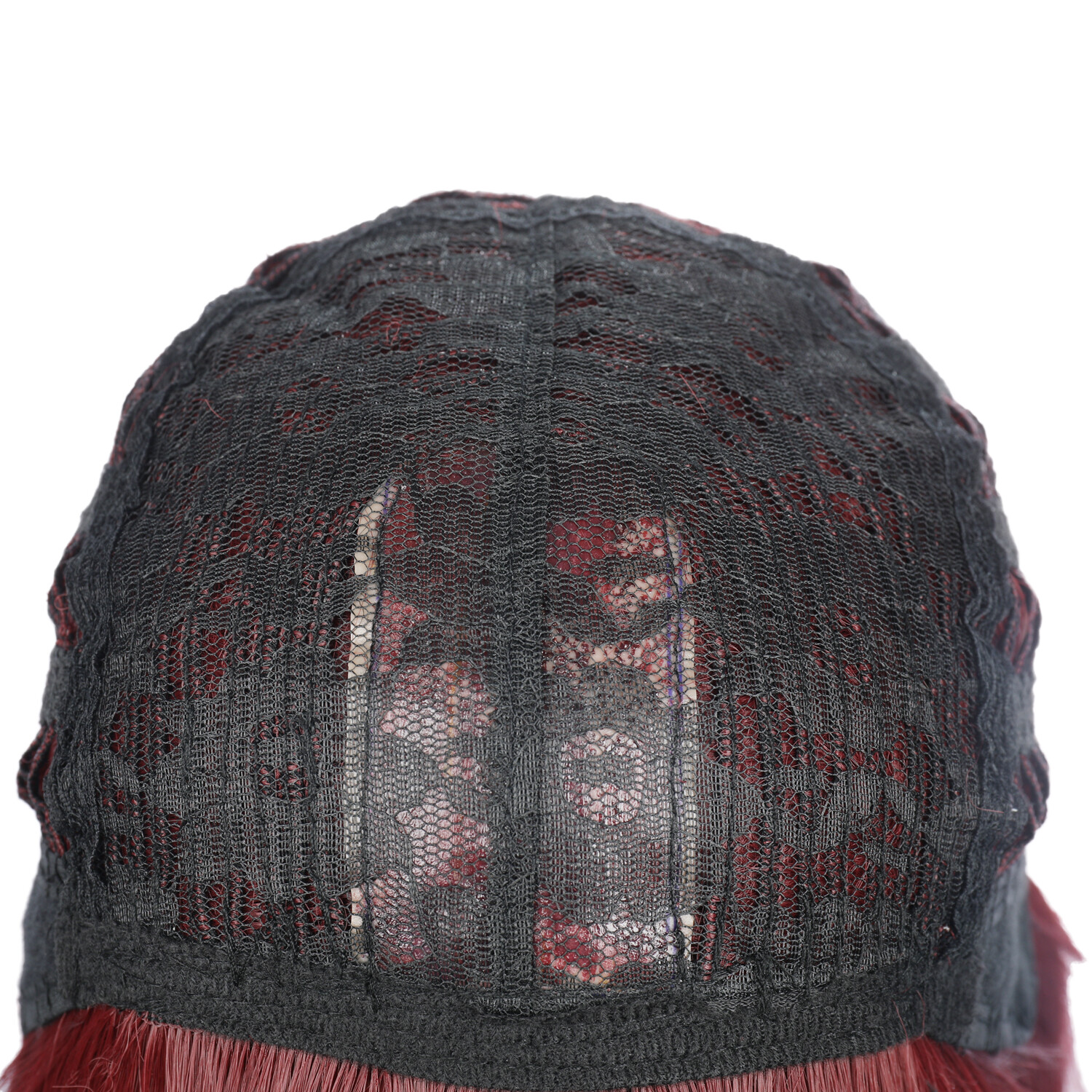 Heat Resistant Fiber Full Bangs Synthetic Hair Wig Natural Fashion Long Wine Red